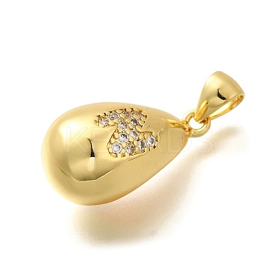 Rack Plating Brass Micro Pave Cubic Zirconia Pendants KK-L226-102G-N-1