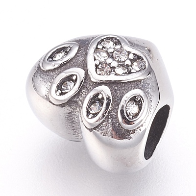 304 Stainless Steel European Beads STAS-O097-125B-1