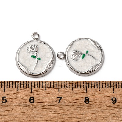 304 Stainless Steel Enamel Pendants STAS-P406-18P-01-1