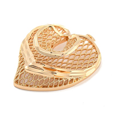Rack Plating Brass Hollow Pendants KK-P244-01KCG-1