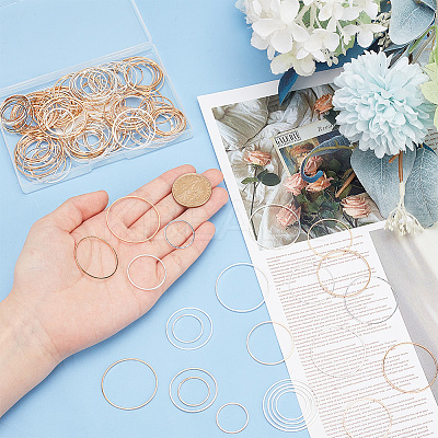Brass Linking Rings KK-OC0001-06-FF-1