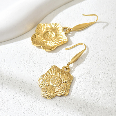 Elegant 201 Stainless Steel Sunflower Dangle Earrings EB0888-1