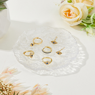 6Pcs 5 Style Horse Eye Brass Dangle Hoop Earrings Set EJEW-FI0001-77-1