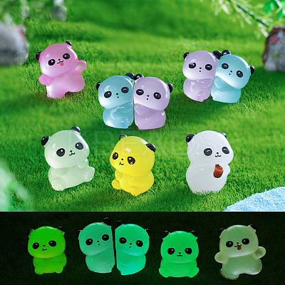 Luminous Resin Panda Display Decoration DJEW-N004-17-1