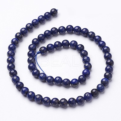 16 inch Grade A Round Dyed Natural Lapis Lazuli Beads Strand GSR6mmC123-1