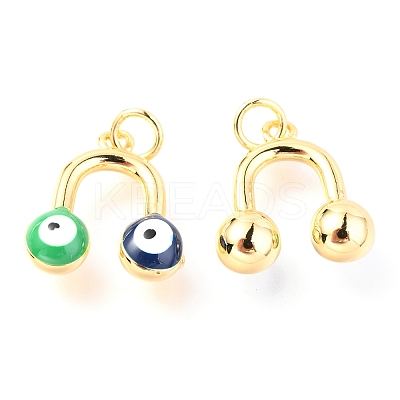 Brass Enamel Pendants KK-Y001-01D-G-1