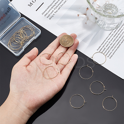 20Pcs Brass Hoop Earrings Findings KK-BBC0001-89A-1