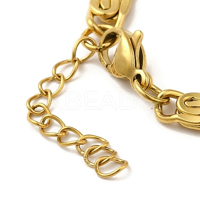 Ion Plating(IP)  304 Stainless Steel Lumachina Chain Bracelets BJEW-C079-01C-G-1