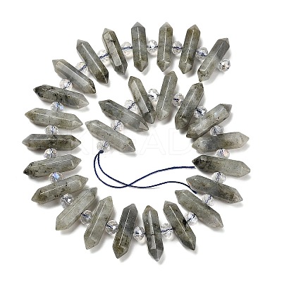 Natural Labradorite Double Terminated Point Beads Strands G-H069-B04-01-1