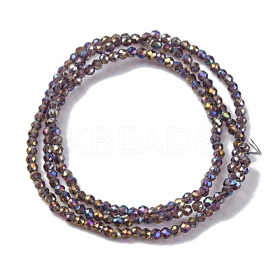 Transparent Electroplate Glass Beads Strands EGLA-H107-01A-AB06-1