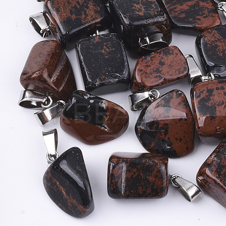 Natural Mahogany Obsidian Pendants G-Q996-02-1