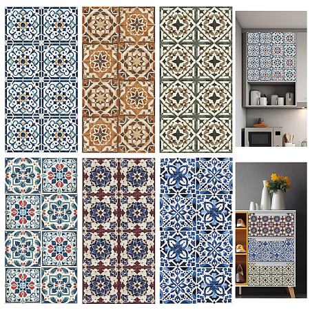 6Pcs PVC Waterproof Decorative Stickers DIY-WH0657-035-1