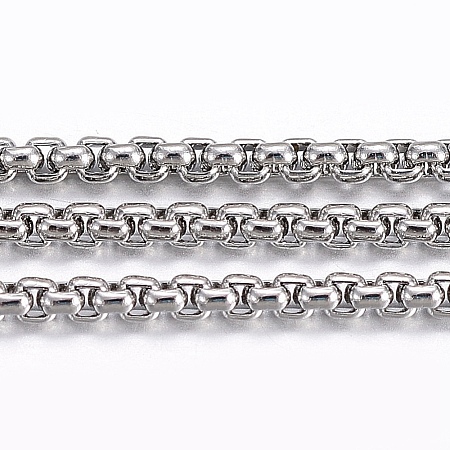 304 Stainless Steel Venetian Chains/Box Chains CHS-H016-02P-10M-1