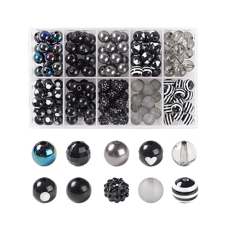 160Pcs 10 Styles Opaque & Transparent sgSACR-LS0001-02A-1