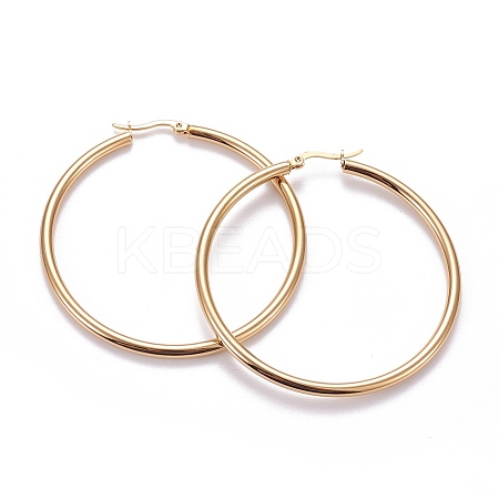 201 Stainless Steel Big Hoop Earrings LS-EJEW-F205-14G-C-1