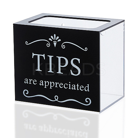 Acrylic Donate Tips Storage Boxes CON-WH0099-83B-1