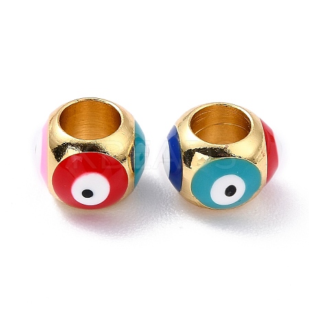 Real 18K Gold Plated Brass European Beads KK-A155-28G-A-1