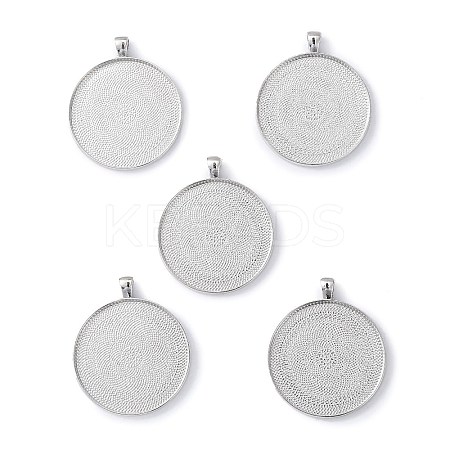 Tibetan Style Flat Round Alloy Big Pendant Cabochon Settings LS-X-TIBEP-Q049-09AS-RS-1