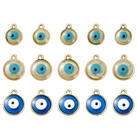 15Pcs 3 Styles Epoxy Resin Enamel Pendants RESI-YW0001-78-1