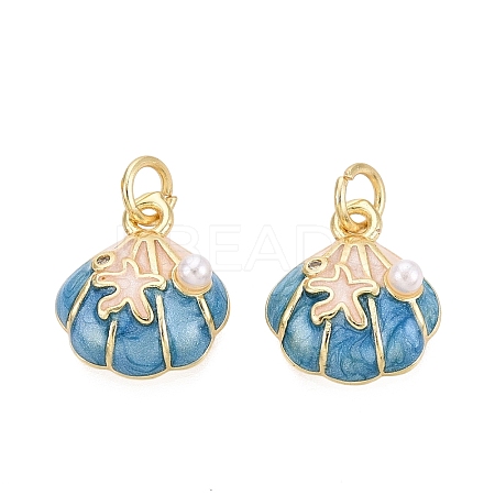 Brass Enamel Charms KK-Q077-09G-03-1