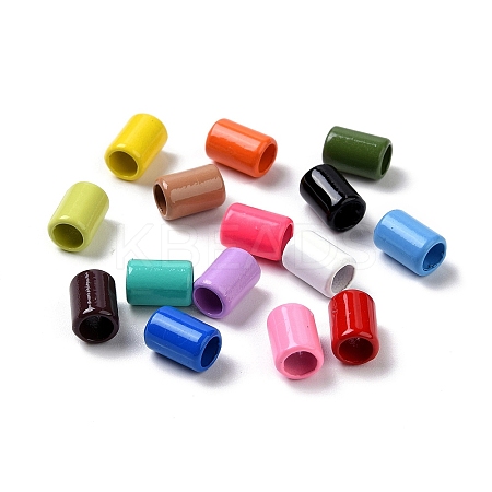 Column Rack Plating Spray Painted Alloy Beads for Jewelry Making PALLOY-F291-01-1