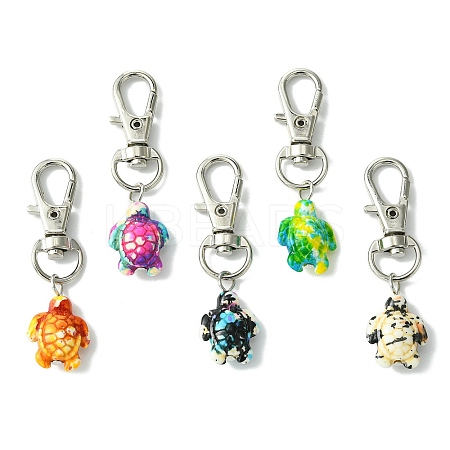 20Pcs 5 Colors Sea Turtle Synthetic Turquoise Pendant Decorations HJEW-JM02143-S-1