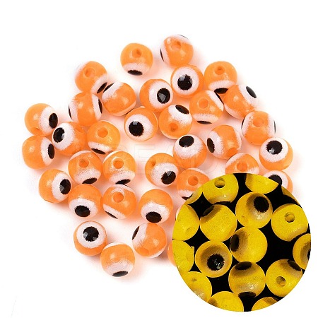 Luminous & Printed Opaque Acrylic Beads LACR-G050-01G-1