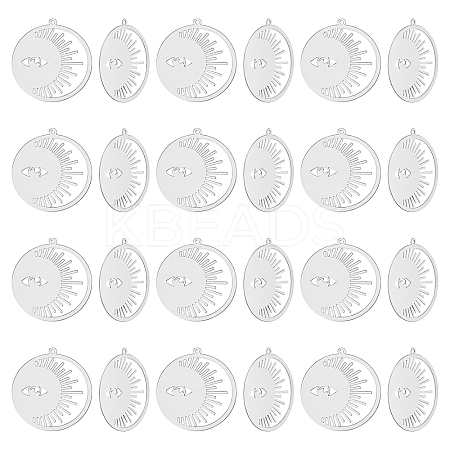 201 Stainless Steel Filigree Pendants STAS-DC0010-89-1