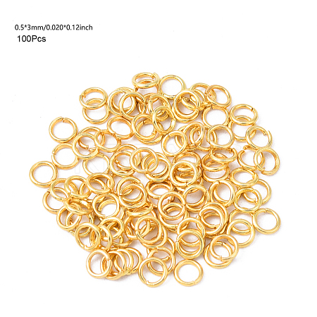 100Pcs 304 Stainless Steel Open Jump Rings STAS-YW0004-0.5x3-G-1