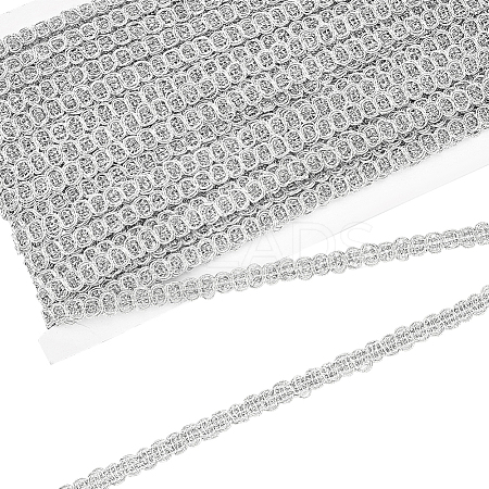 Polyester Braided Metallic Lace Trim SRIB-WH0011-180D-02-1