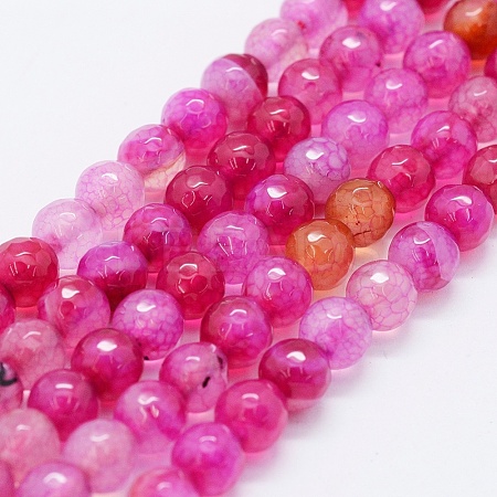 Faceted Natural Agate Beads Strands G-F561-6mm-D03-1