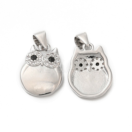 Brass & Glass & Cubic Zirconia Pendants KK-G468-14P-1