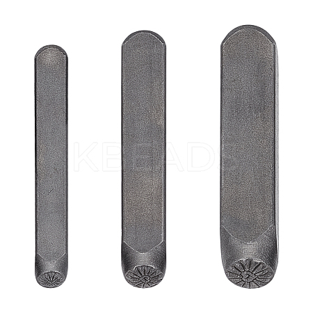 3Pcs 3 Styles Steel Leather Stamps AJEW-BC0008-98A-1