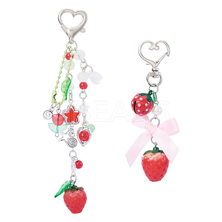 2Pcs 2 Styles Resin Pendant Decorations HJEW-TA0001-37-1