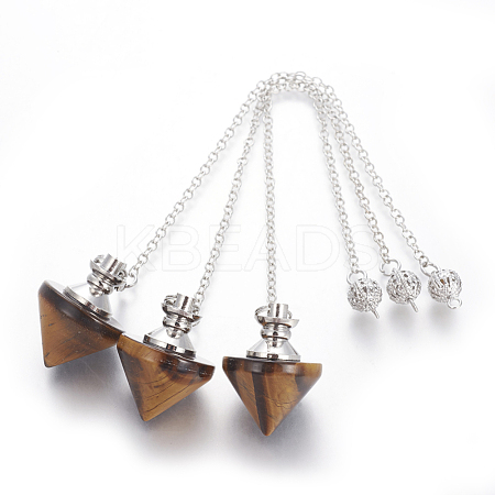Natural Tiger Eye Cone Dowsing Pendulums G-G771-D04-1