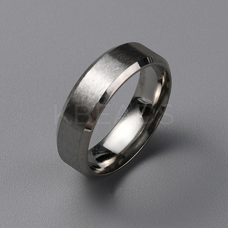 Matte Style 304 Stainless Steel Wide Band Finger Rings for Women Men LS-RJEW-WH0009-14C-P-1