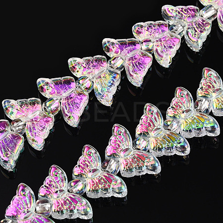 Electroplate Glass Beads Strands EGLA-N012-04P-1