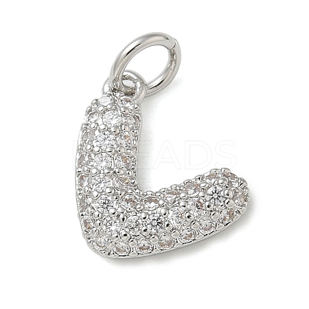 Rack Plating Brass Micro Pave Cubic Zirconia Pendants KK-K392-25P-1