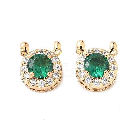 Brass Micro Pave Cubic Zirconia Beads KK-G531-01G-01-1