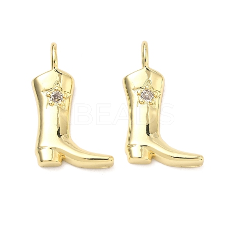 Brass Micro Pave Cubic Zirconia Pendants KK-P345-25G-1