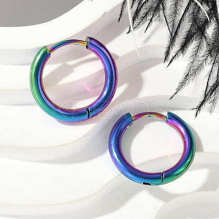 202 Stainless Steel Huggie Hoop Earrings EJEW-F111A-16mm-RC-1