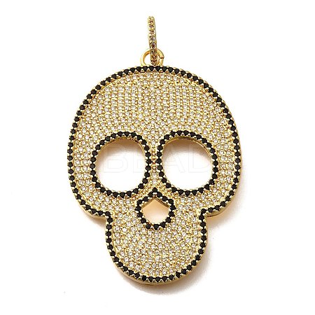 Brass Micro Pave Cubic Zirconia Pendants KK-U055-08G-02-1