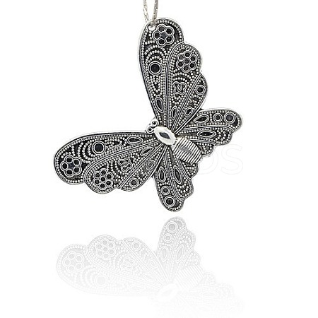 Tibetan Style Alloy Butterfly Large Pendants for Necklace Design TIBEP-M001-17-1