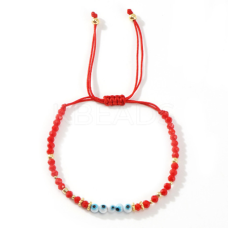 Bohemian Glass & Brass Beads Braided Bead Bracelets for Women BJ5189-1-1