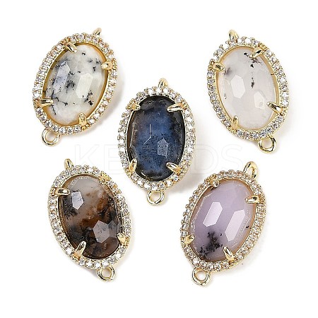 Natural Flower Opal Faceted Oval Links G-B126-07G-02-1