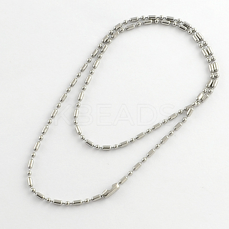 Tarnish Resistant 304 Stainless Steel Ball Chain Necklace Making NJEW-R225-03-1