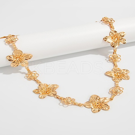 Alloy Flower Link Chain Waist Belly Chains for Women FS-WG73841-01-1