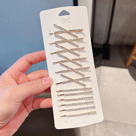 Alloy Rhonestine Alligator Hair Clips PW-WG1CC41-02-1
