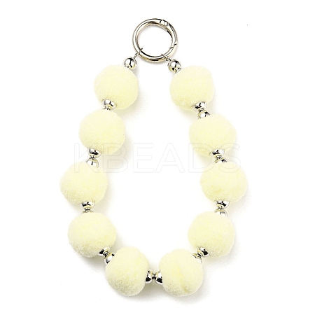 Phone Lanyard Universal Plush Ball Wrist Lanyard LS-HJEW-Q011-01D-P-1