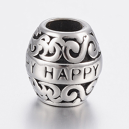 304 Stainless Steel European Beads STAS-H440-54AS-1